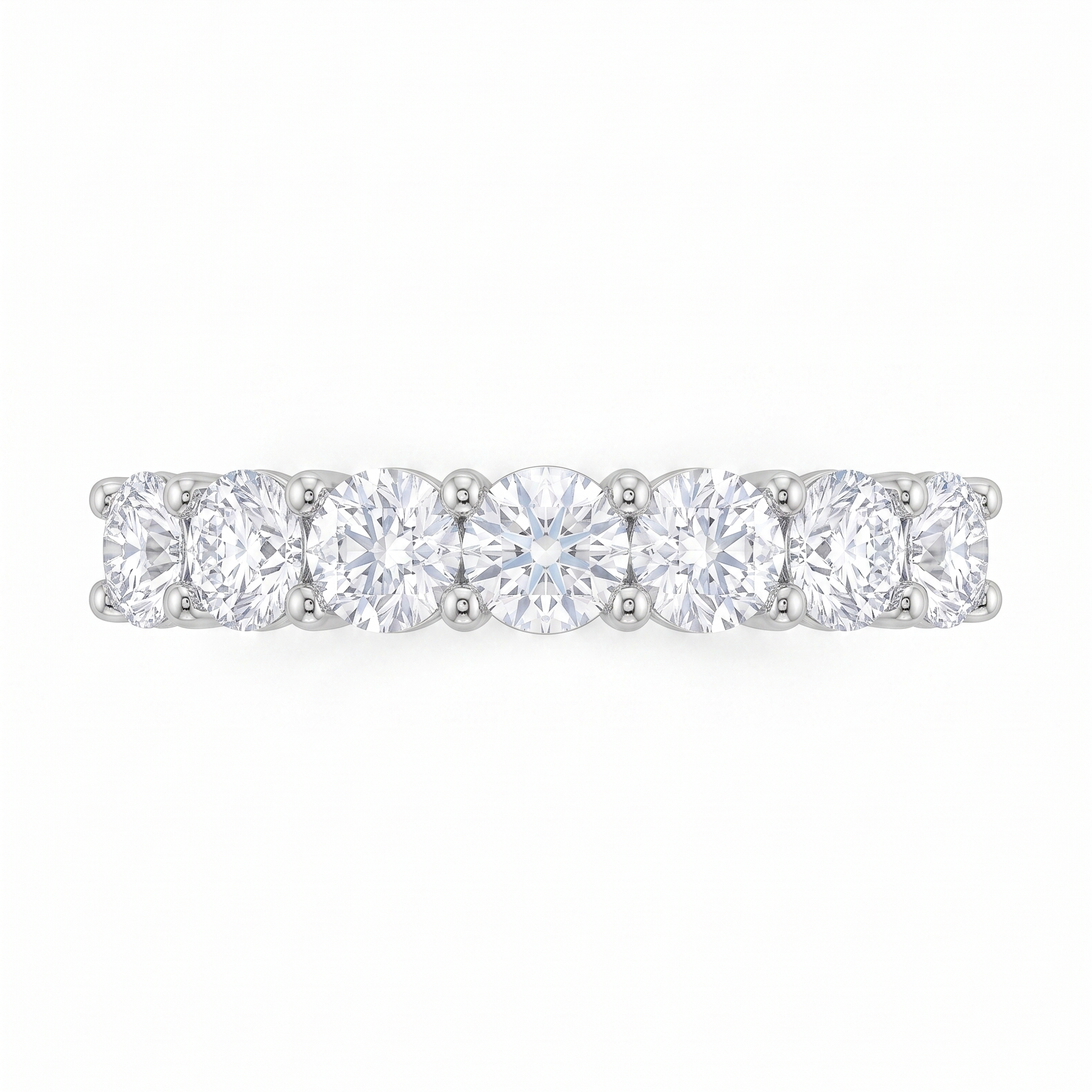 Platinum diamond half eternity ring close-up — H SI natural diamonds | Tayam Jewellery Sydney