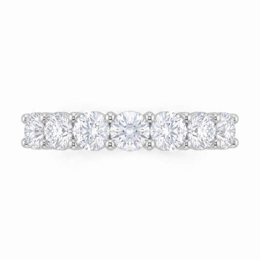 Platinum diamond half eternity ring close-up — H SI natural diamonds | Tayam Jewellery Sydney