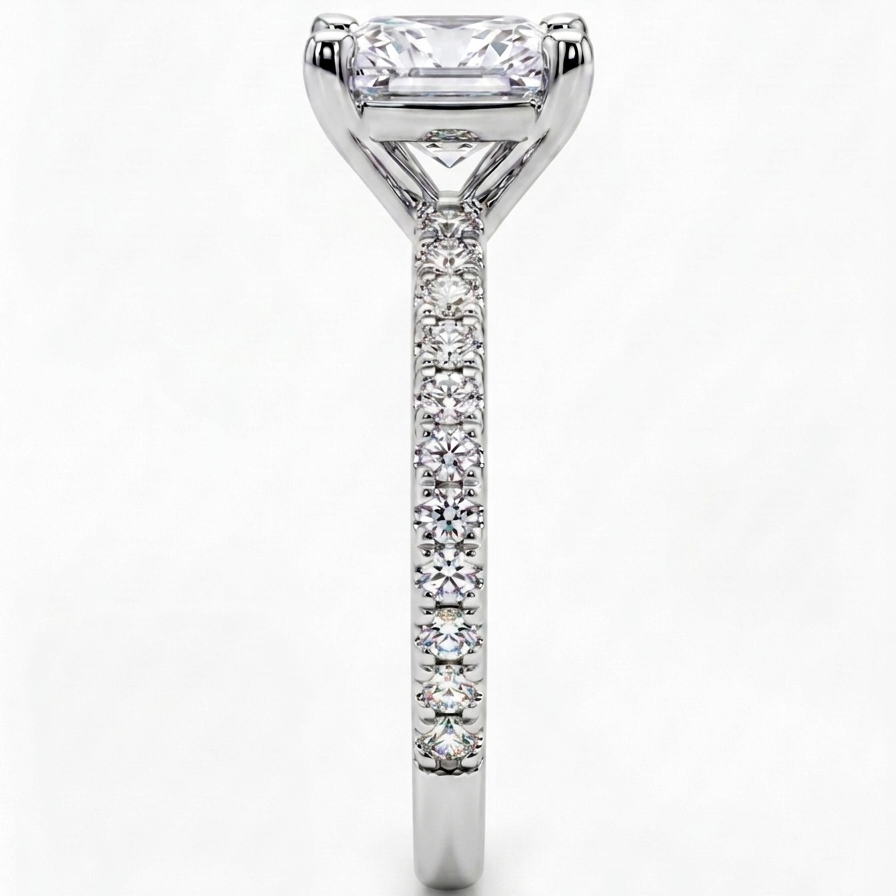 Princess cut lab diamond ring on hand — custom engagement ring Sydney CBD | Tayam Jewellery