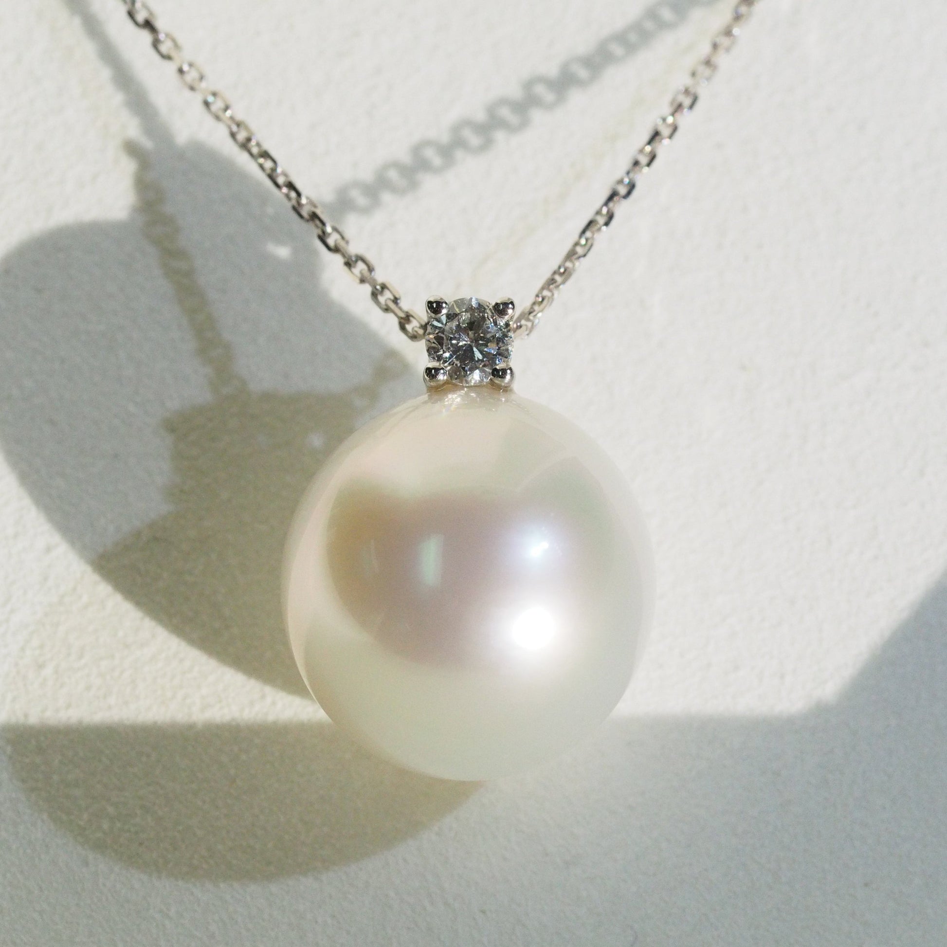 South Sea pearl pendant close-up — rare 15.5mm collector's piece 18K white gold | Tayam Sydney CBD