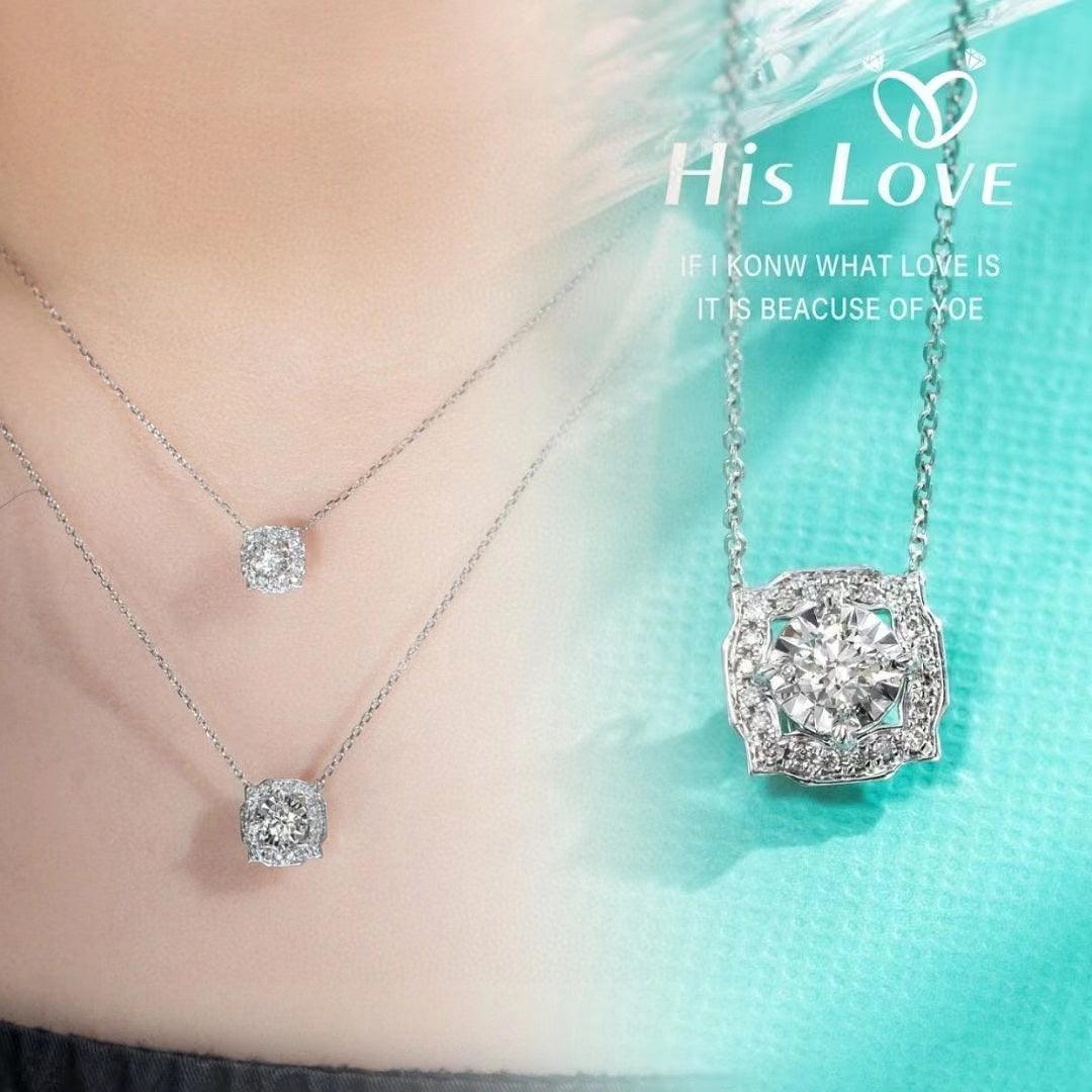 Diamond Halo necklace | Tayam Jewellery