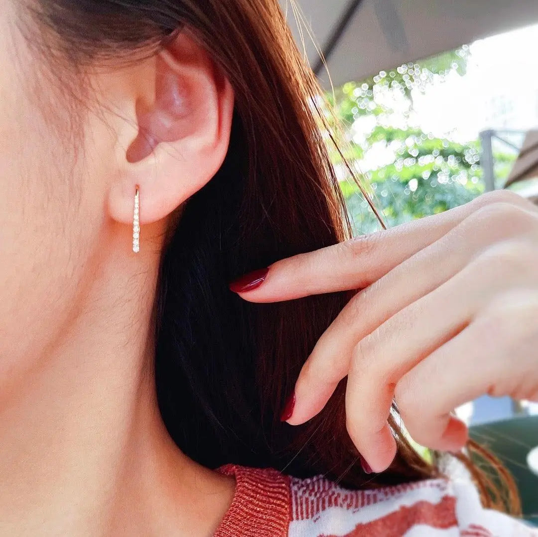 Diamond Bar Earring | Tayam Jewellery