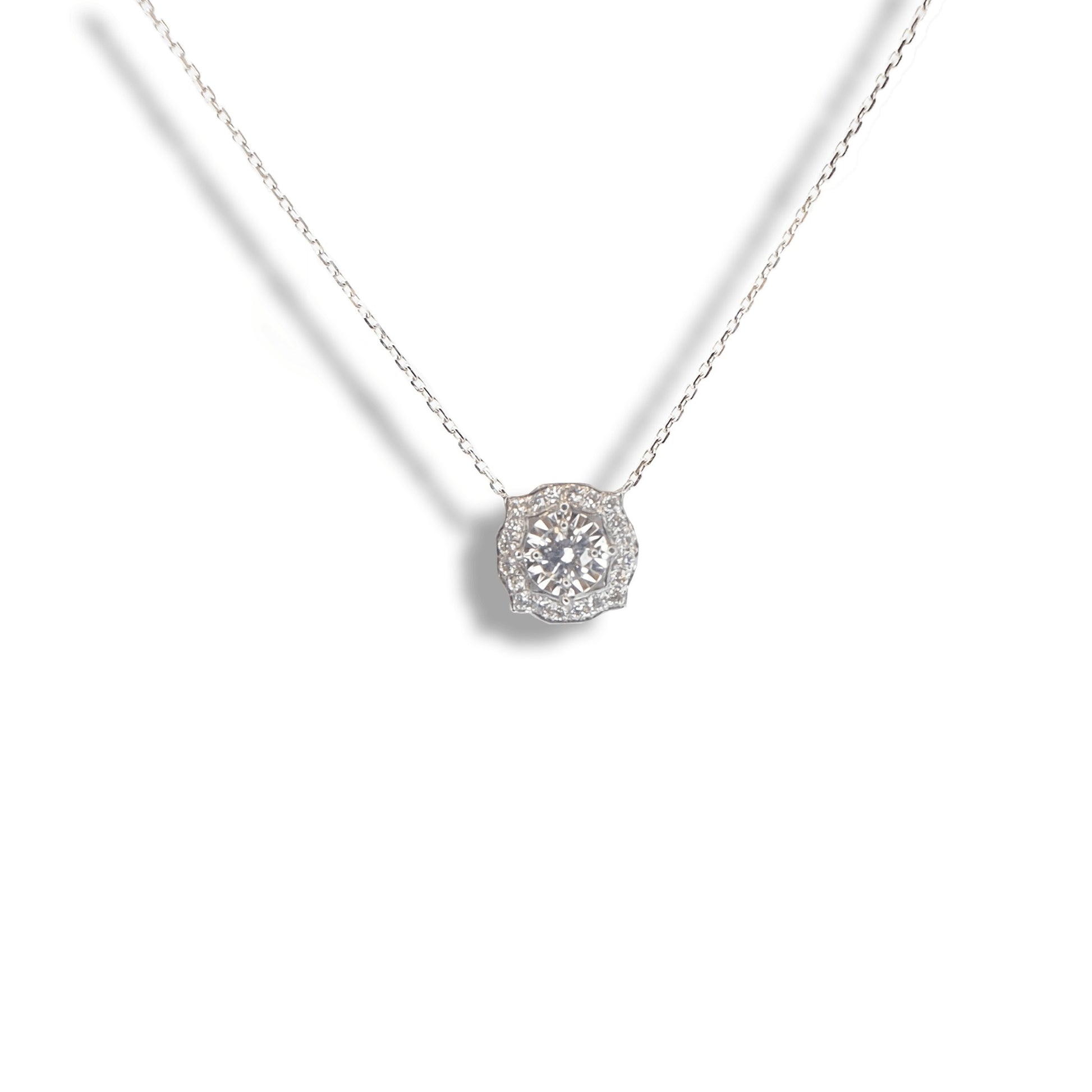 Diamond Halo necklace | Tayam Jewellery