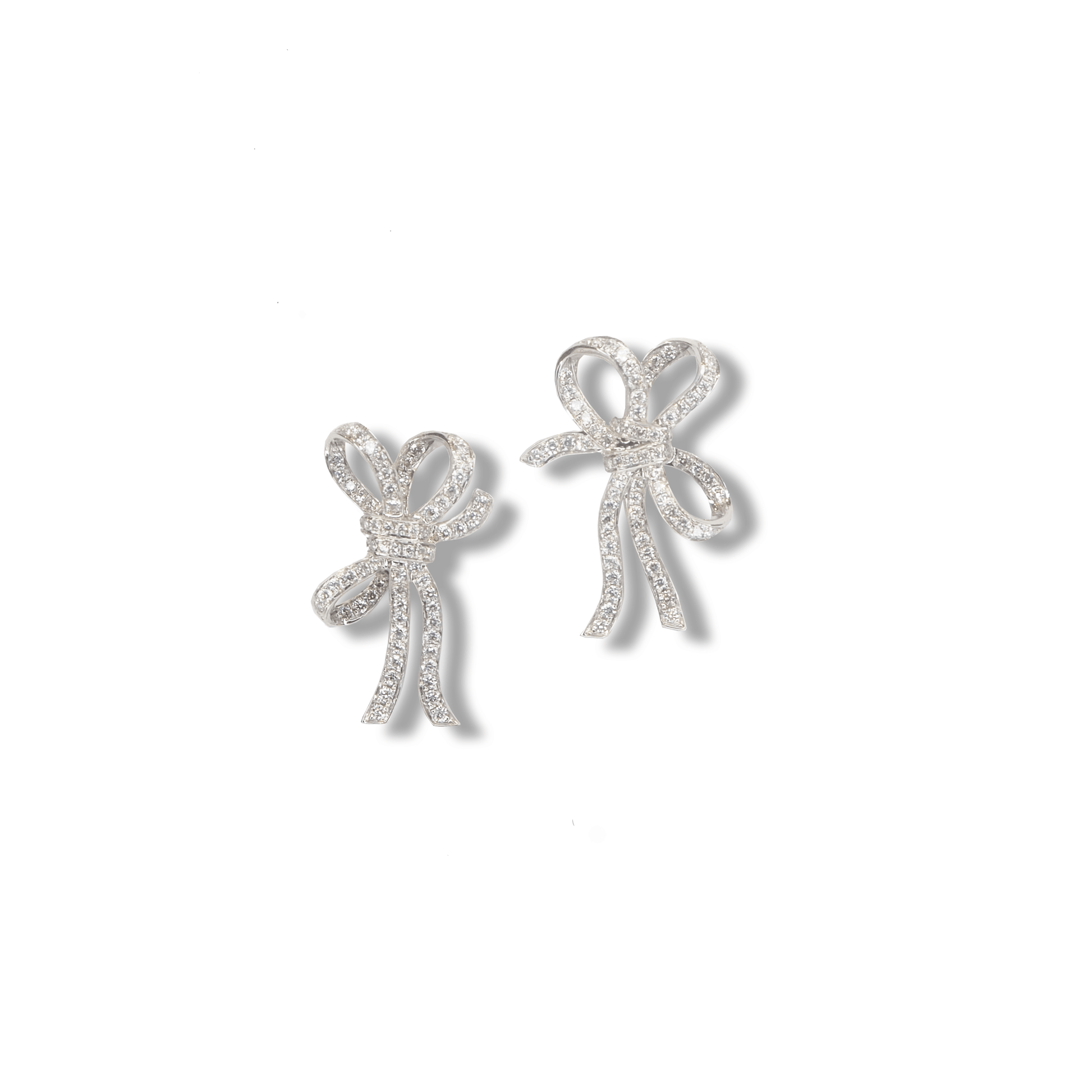 18K WG flat Bowtie Earring | Tayam Jewellery