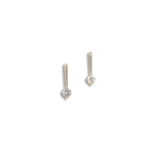 Diamond yellow bar earring | Tayam Jewellery