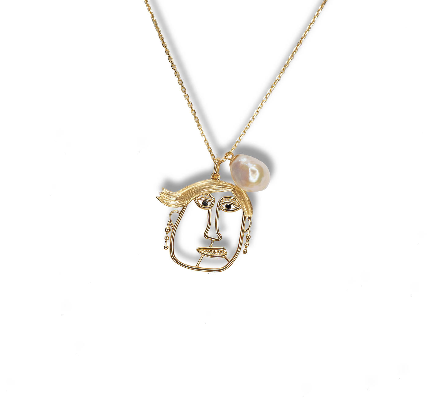 18K YG kid's drawing necklace | Tayam Jewellery